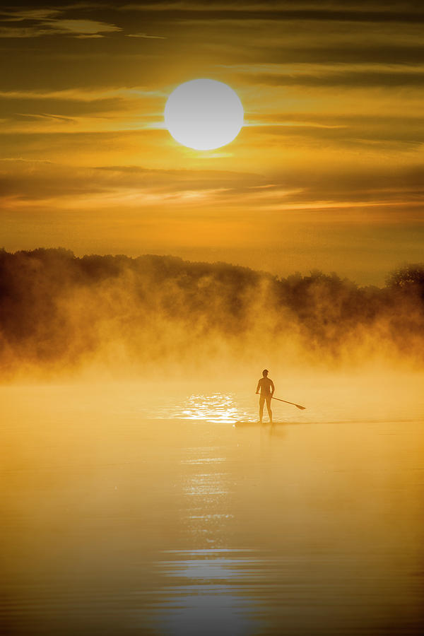 Water Boarder at Sunrise Photograph by Randall Nyhof