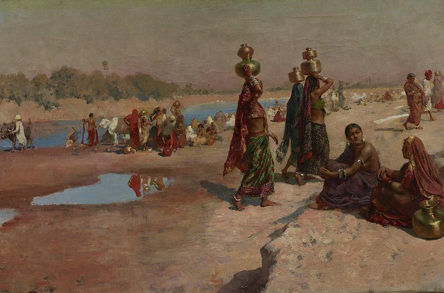 Pot Painting - Water Carriers Of The Ganges by Edwin Lord Weeks