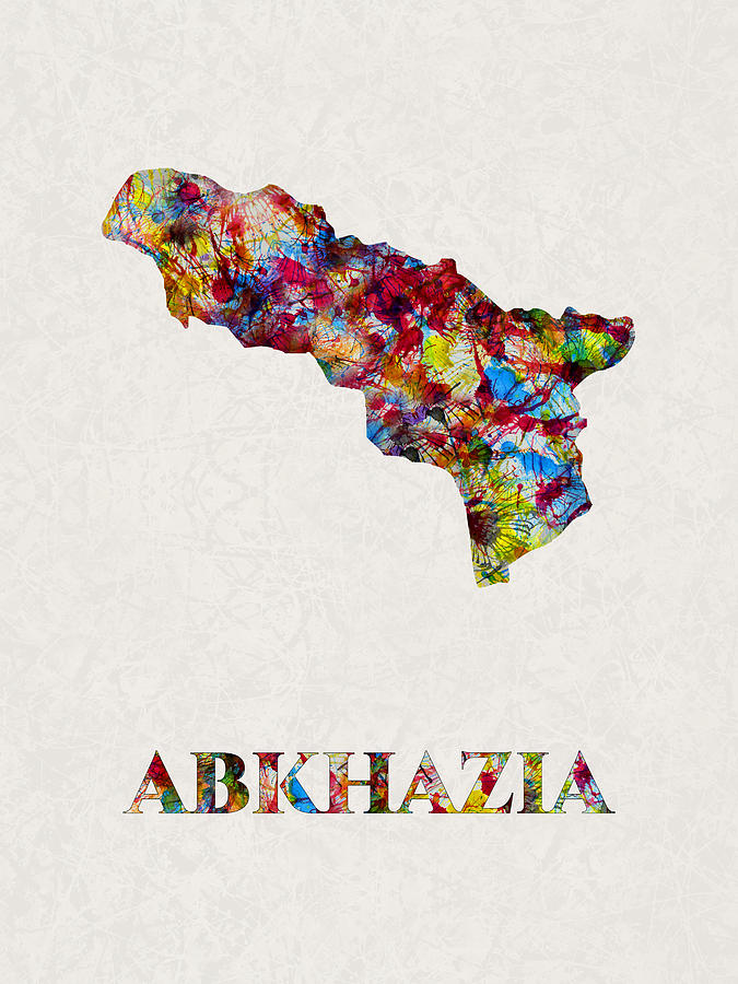 Water Color Map Of Abkhazia Map Artist Singh Mixed Media By Artguru Official Maps Pixels 8017