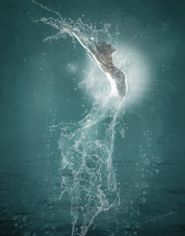 Surrealism Digital Art - Water Dancer by Cherry Hammons