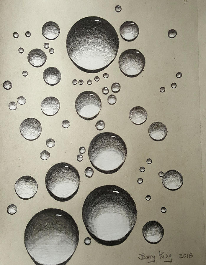 Waterdrops Drawing - Water Drops  by Barry W King
