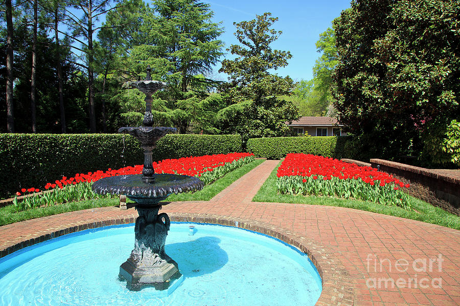 Water Fountain At Concord Memorial Garden Photograph