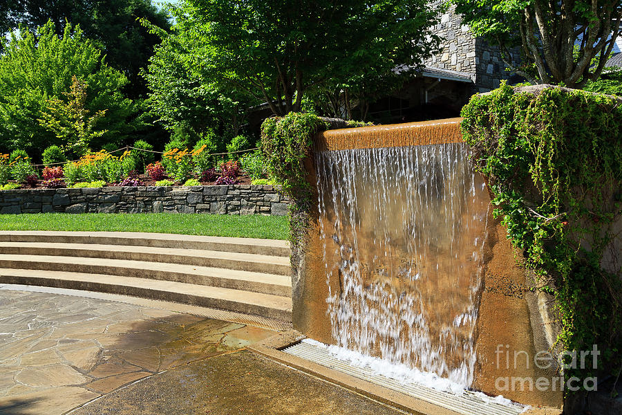 Water Fountain At North Carolina Arboretum In Asheville Photograph