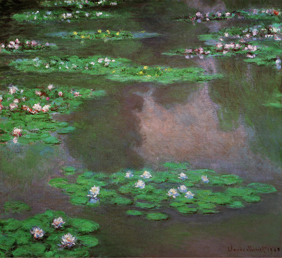 Flower Painting - Water Lilies 1 by Masters Collection