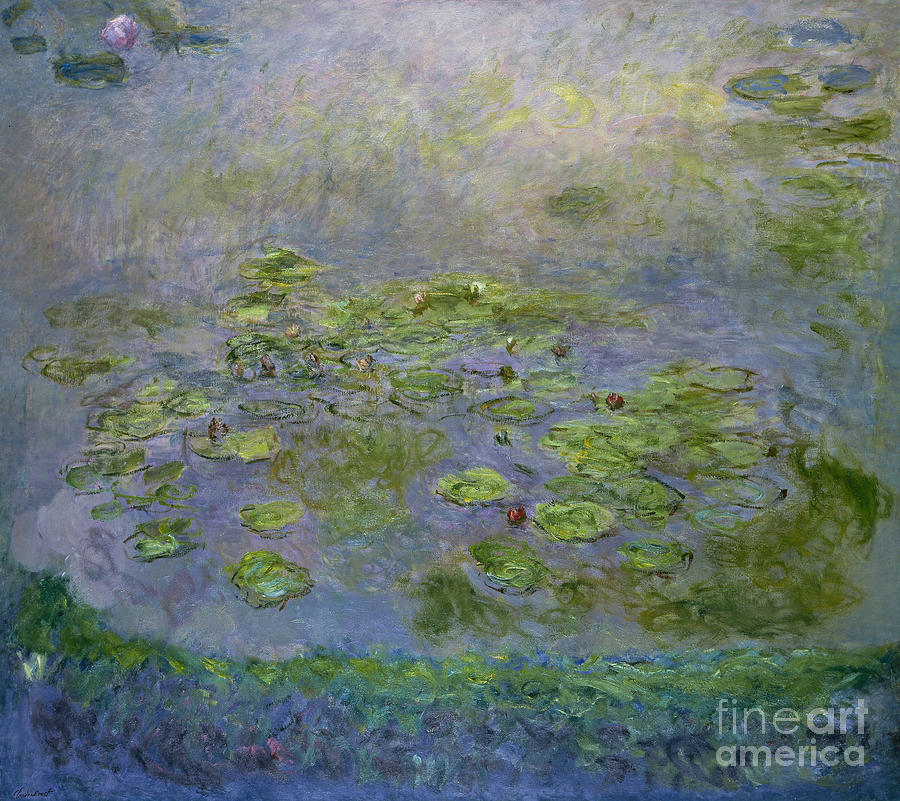 Water Lilies, 1914-1917. Artist Monet Drawing by Heritage Images
