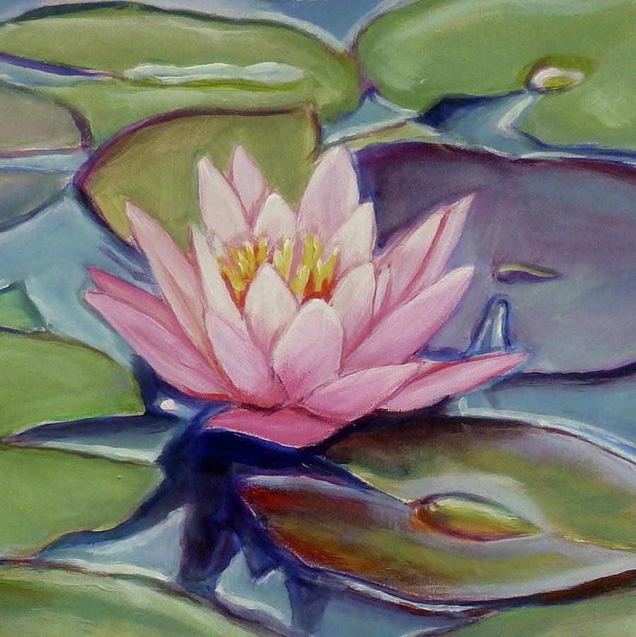 Water Lilies Detail B Painting By Sheila Diemert - Fine Art America