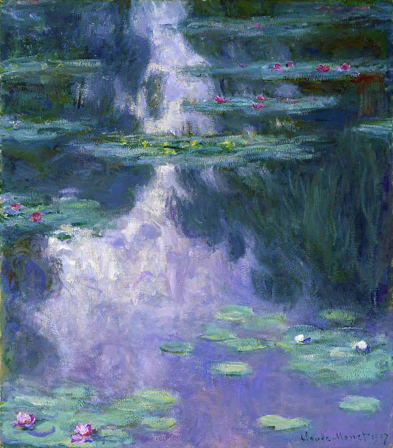 Claude Monet Painting - Water Lilies 1907 - Digital Remastered Edition by Claude Monet