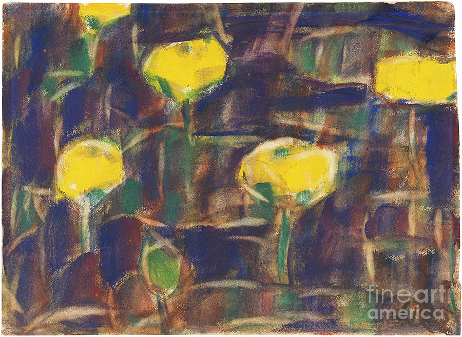 Season Drawing - Water Lilies by Heritage Images Season Drawing - Water Lilies by Heritage Images