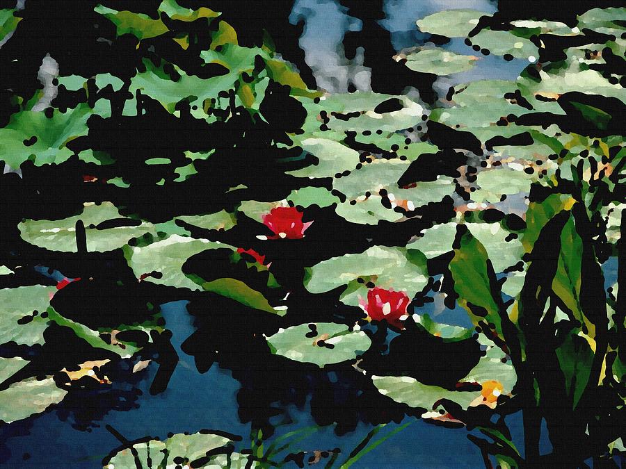 Water Lilies Oil Effects Photograph by Mike McBrayer