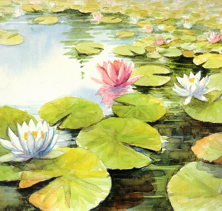 Water Lilies Pastel By Seemone Camue