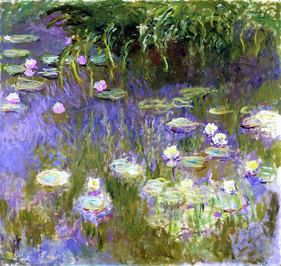 Claude Monet Painting - Water Lilies,1922 - Digital Remastered Edition by Claude Monet