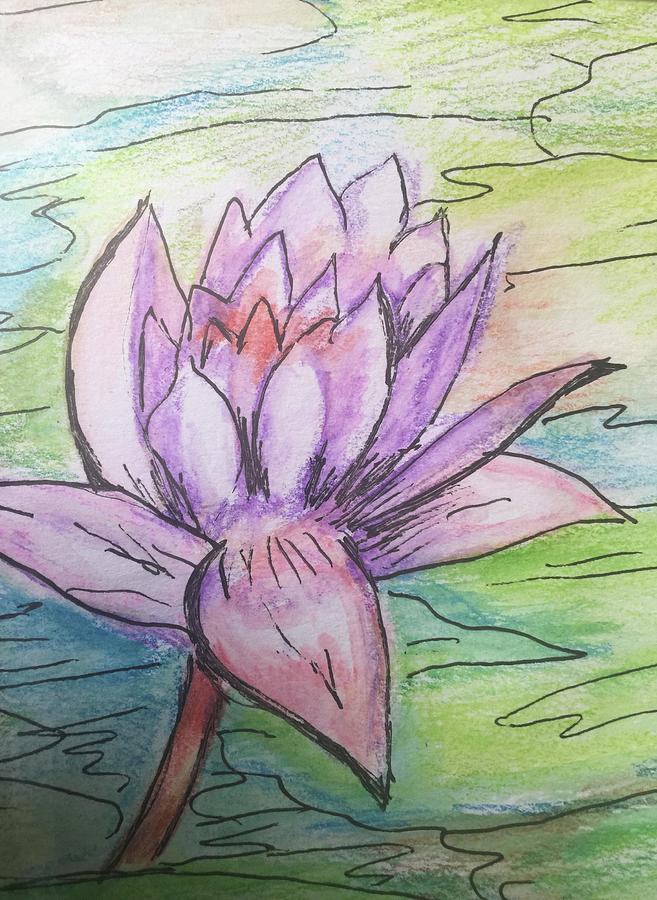 Water lilly Mixed Media by Charme Curtin