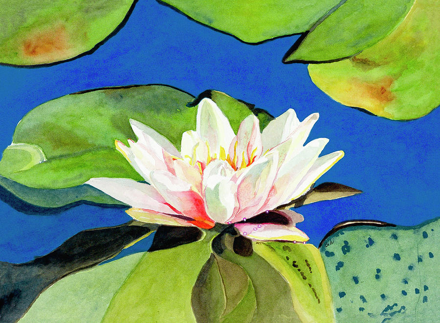 Water Lily I Painting by Bibi Gromling