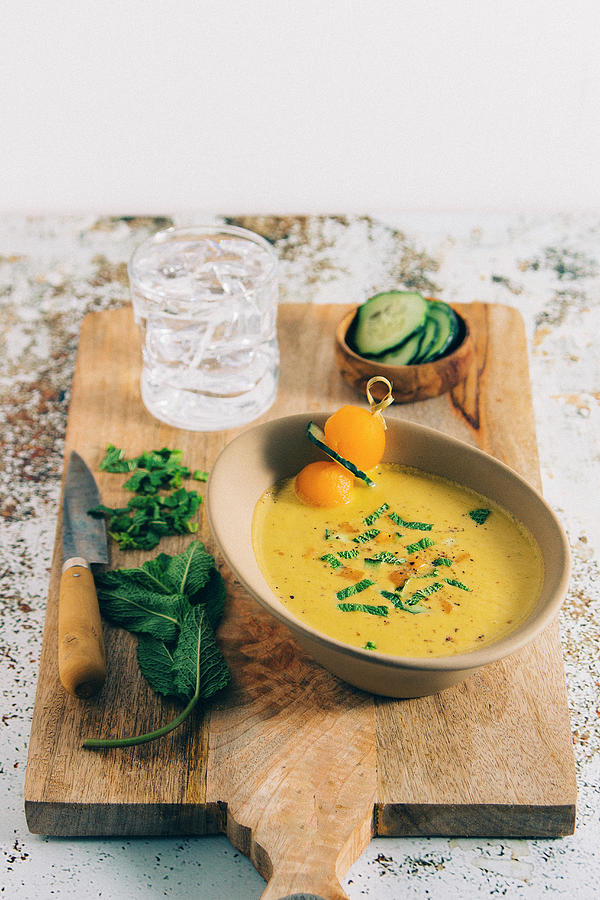 Water Melon And Cucumber Soup Photograph by Verónica Orti Fine Art
