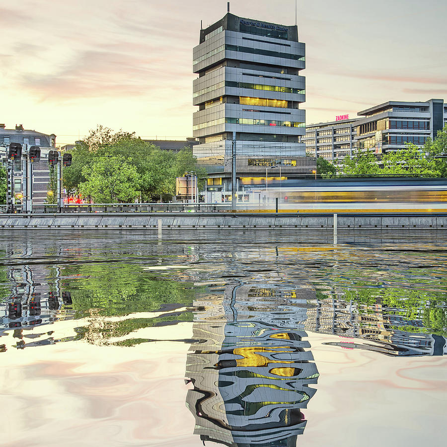 Water Reflection Akragon Rotterdam Digital Art by Frans Blok