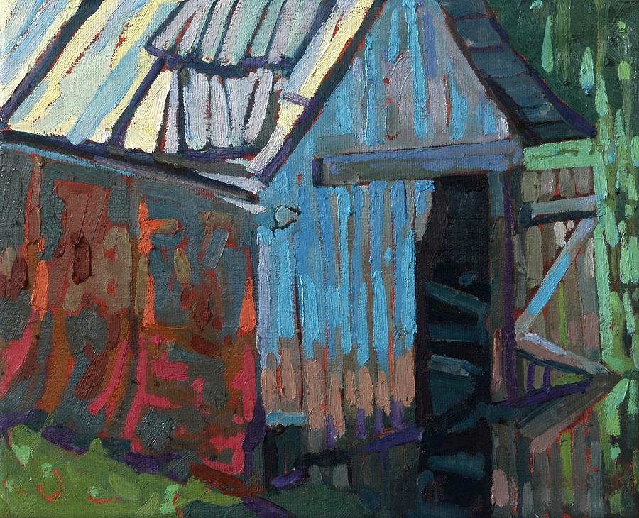 Water Side Boathouse Painting by Phil Chadwick
