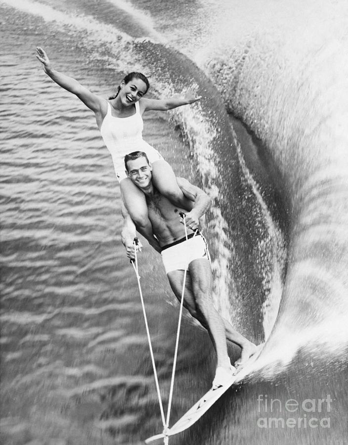 Water Skiing Pair In Florida Photograph by Bettmann