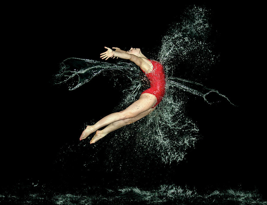 Swimmer Photograph - Water Star Burst by Pauline Pentony Ma