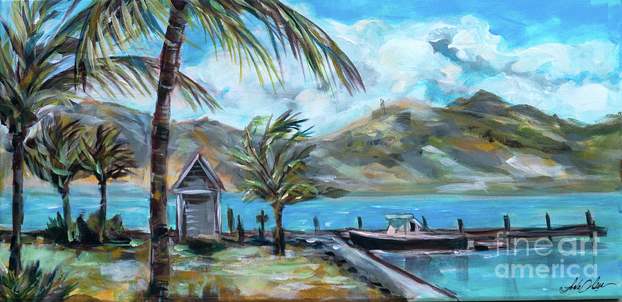Water Taxi Dock  Painting by Linda Olsen