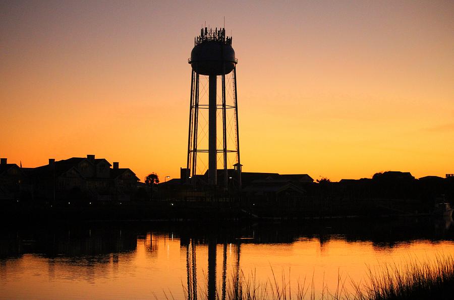 Water Tower At Sunset Photograph by Cynthia Guinn