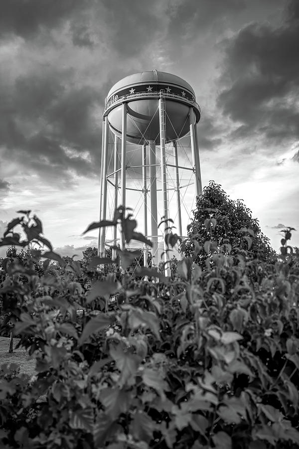 Water Tower of Bentonville Arkansas - Monochrome Edition Photograph by Gregory Ballos