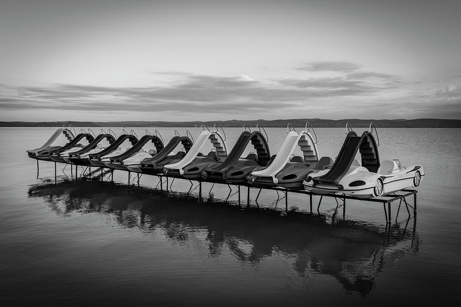 Black And White Photograph - Waterbikes On The Lake by Anita Vincze