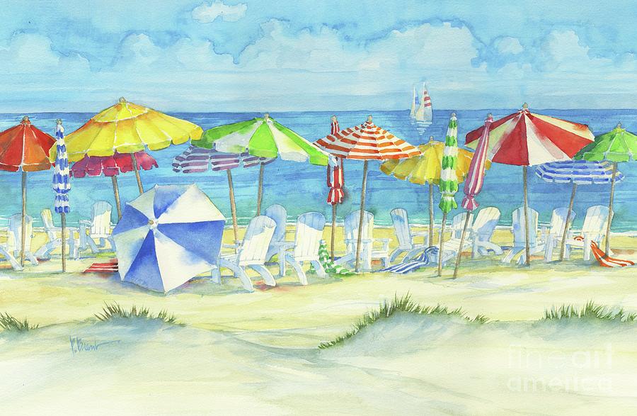 Beach Chairs Painting - Watercolor Beach by Paul Brent
