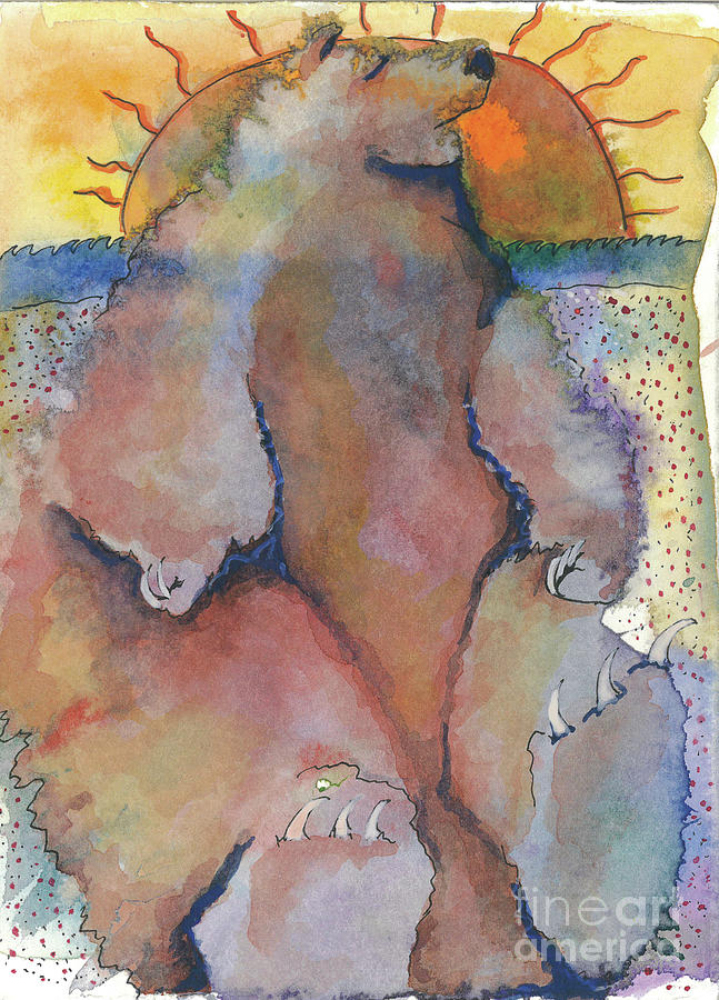 Watercolor Bear Painting by Marissa Maheras