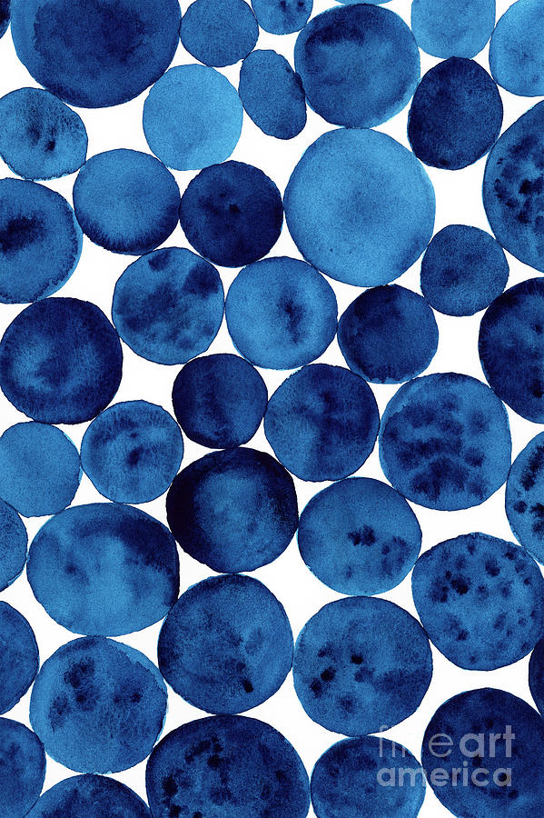 Watercolor Blue Pattern Dots  On A Photograph by Andersboman