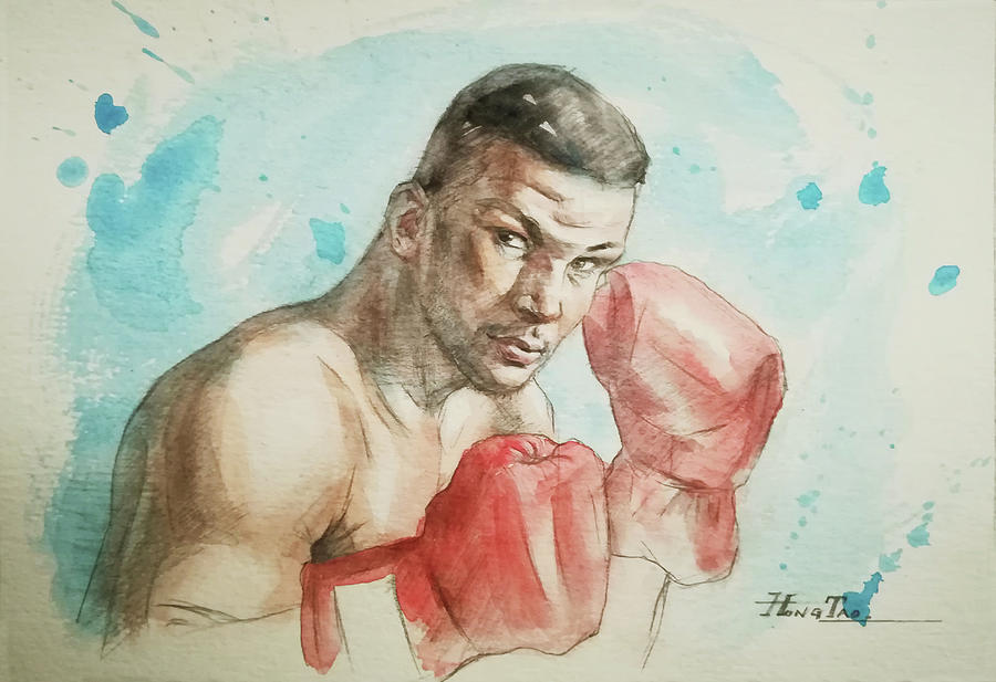 Watercolor-Boxing champion #199061 Painting by Hongtao Huang