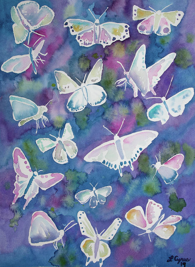 Watercolor - Butterfly Design Painting by Cascade Colors