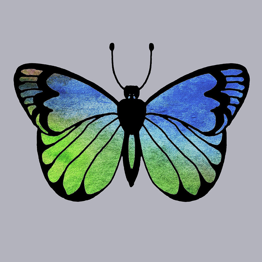 Watercolor Butterfly On Gray I Painting by Irina Sztukowski