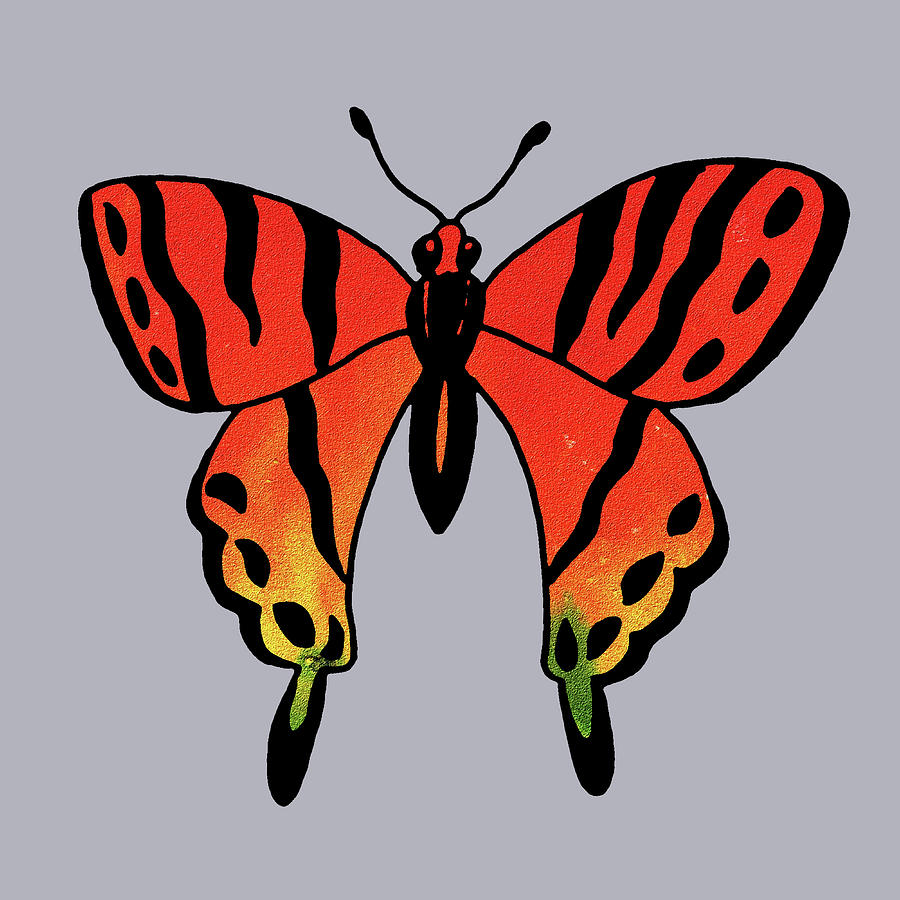 Watercolor Butterfly On Gray III Painting by Irina Sztukowski