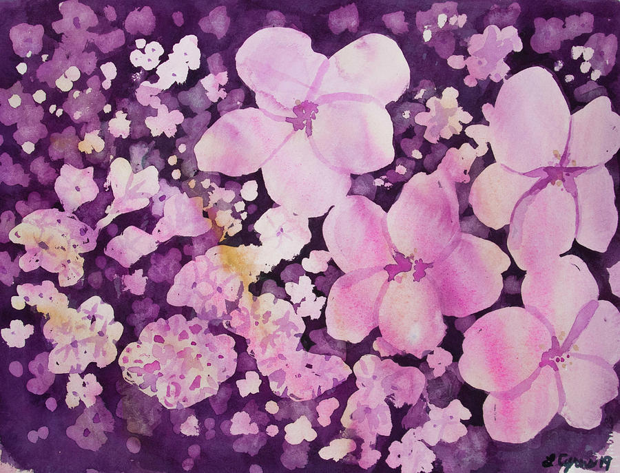Watercolor - Cherry Blossom Design Painting by Cascade Colors