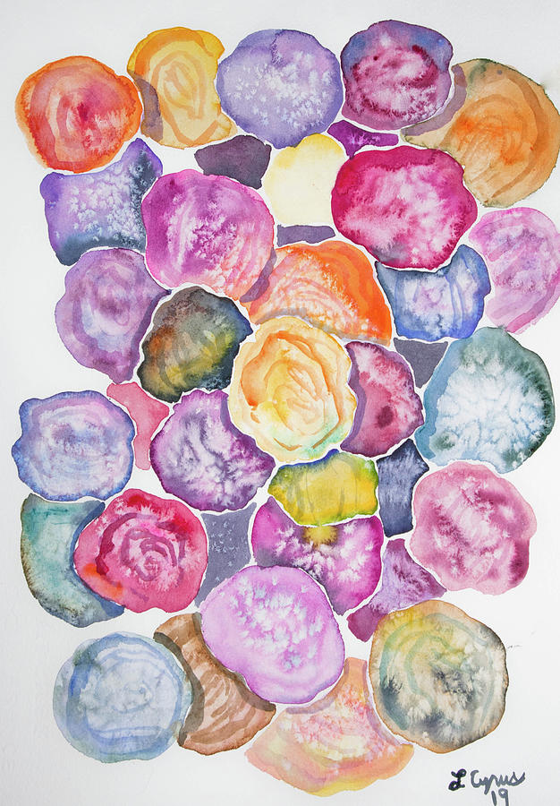 Watercolor - Colorful Rose Bunch Painting by Cascade Colors