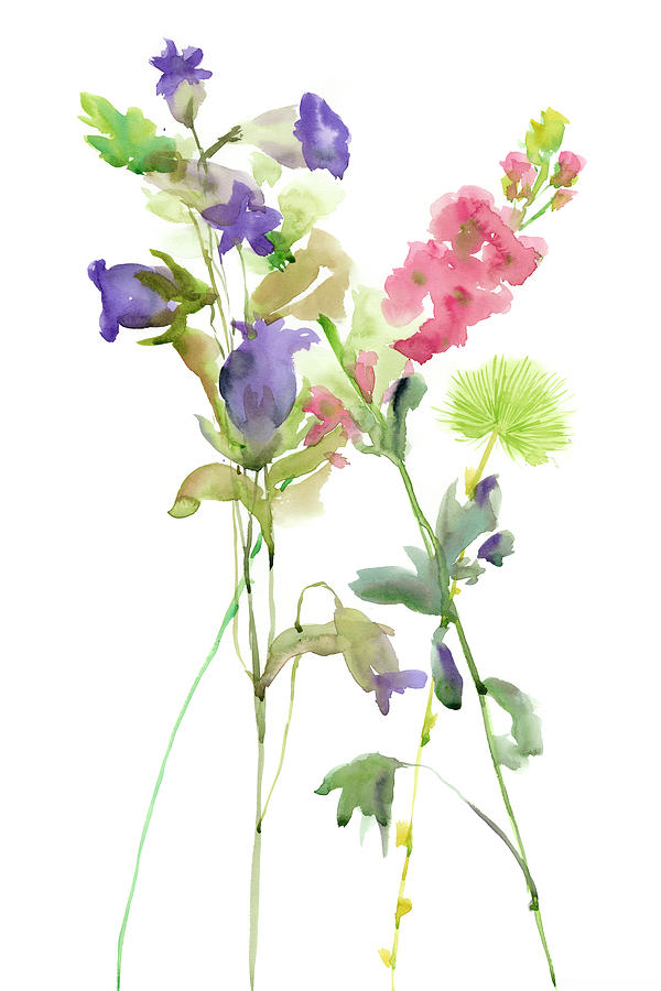 Watercolor Floral Study Iv Painting by Melissa Wang