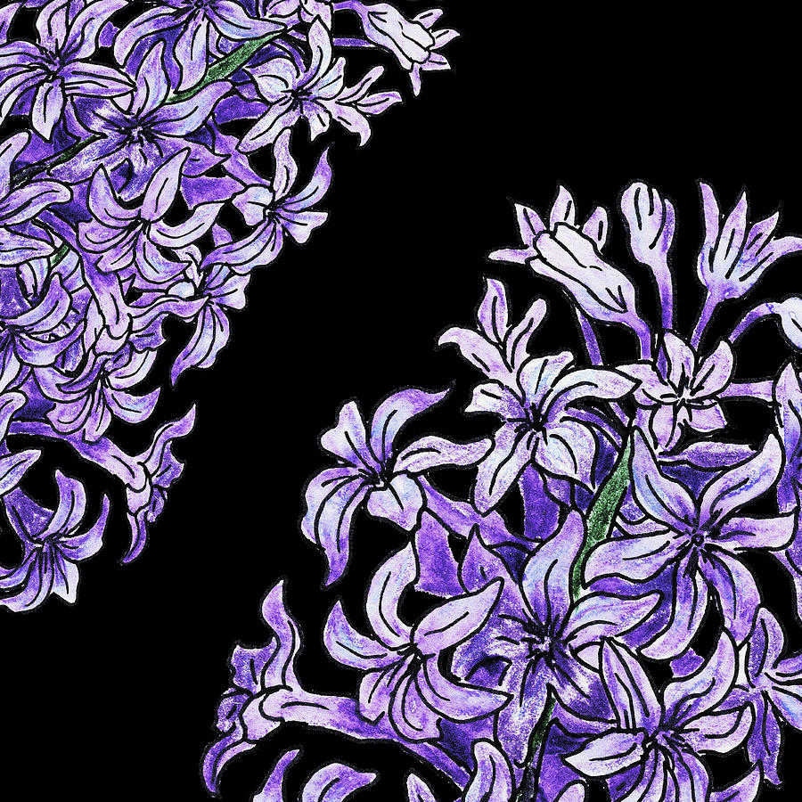 Watercolor Flowers Hyacinth  Painting by Irina Sztukowski
