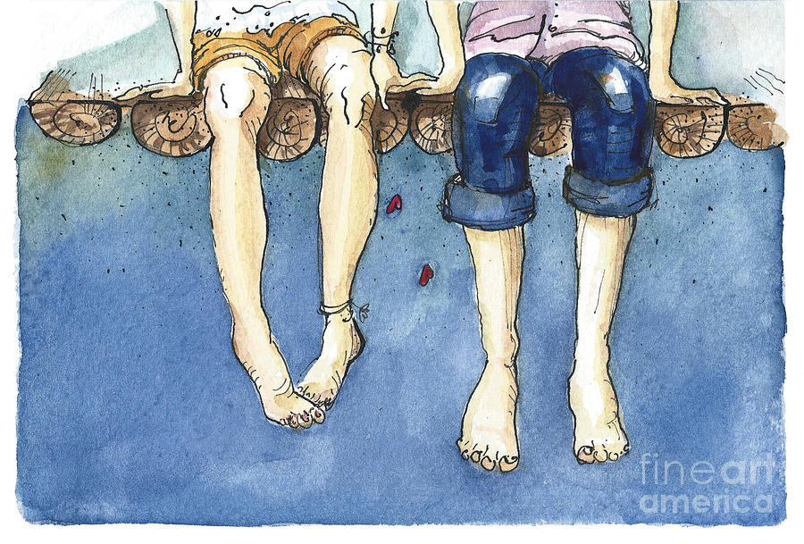 Love Digital Art - Watercolor Illustration Of A Young by Julia Henze Love Digital Art - Watercolor Illustration Of A Young by Julia Henze