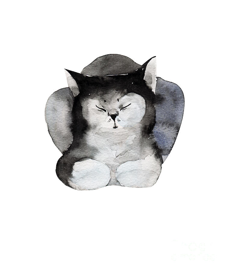 Small Digital Art - Watercolor Illustration Of Cat For by Kat branches Small Digital Art - Watercolor Illustration Of Cat For by Kat branches