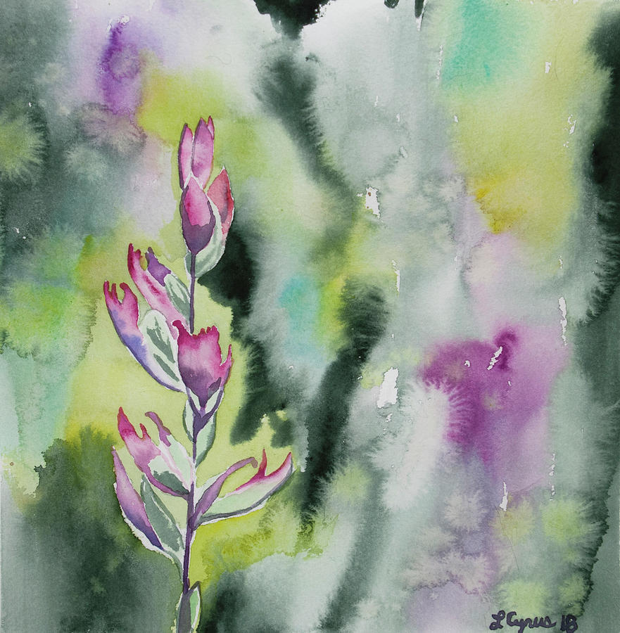 Watercolor - Indian Paintbrush Impression Painting by Cascade Colors