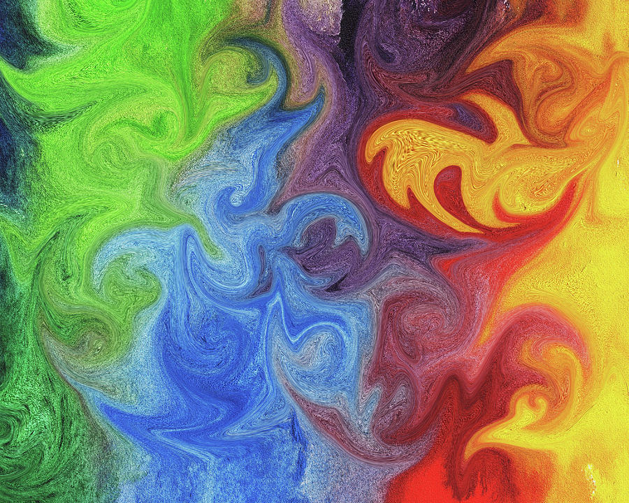 Watercolor Liquid Colorful Abstract V Painting