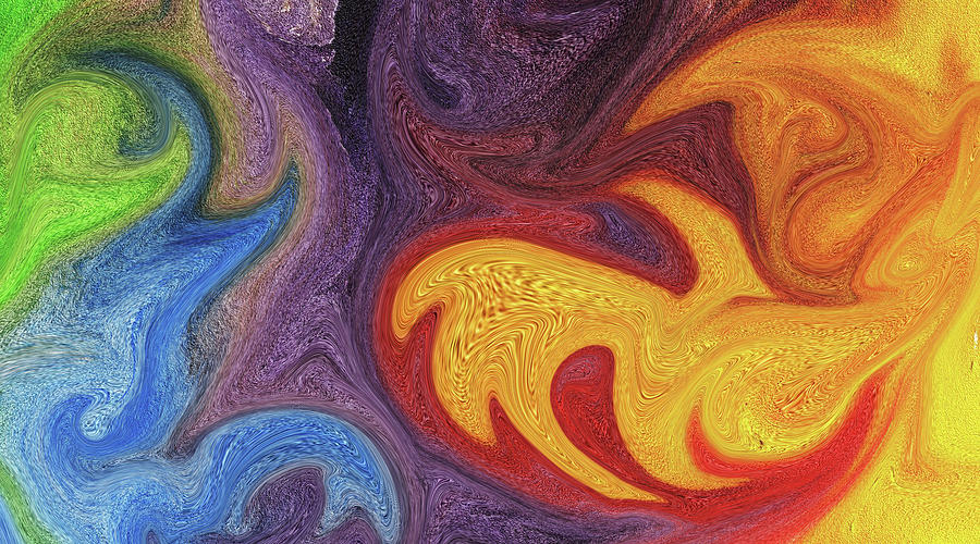 Watercolor Liquid Colorful Abstract VIII Painting by Irina Sztukowski