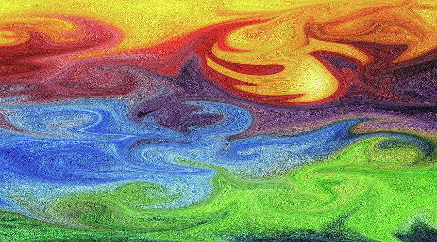Watercolor Liquid Colorful Abstract X Painting by Irina Sztukowski