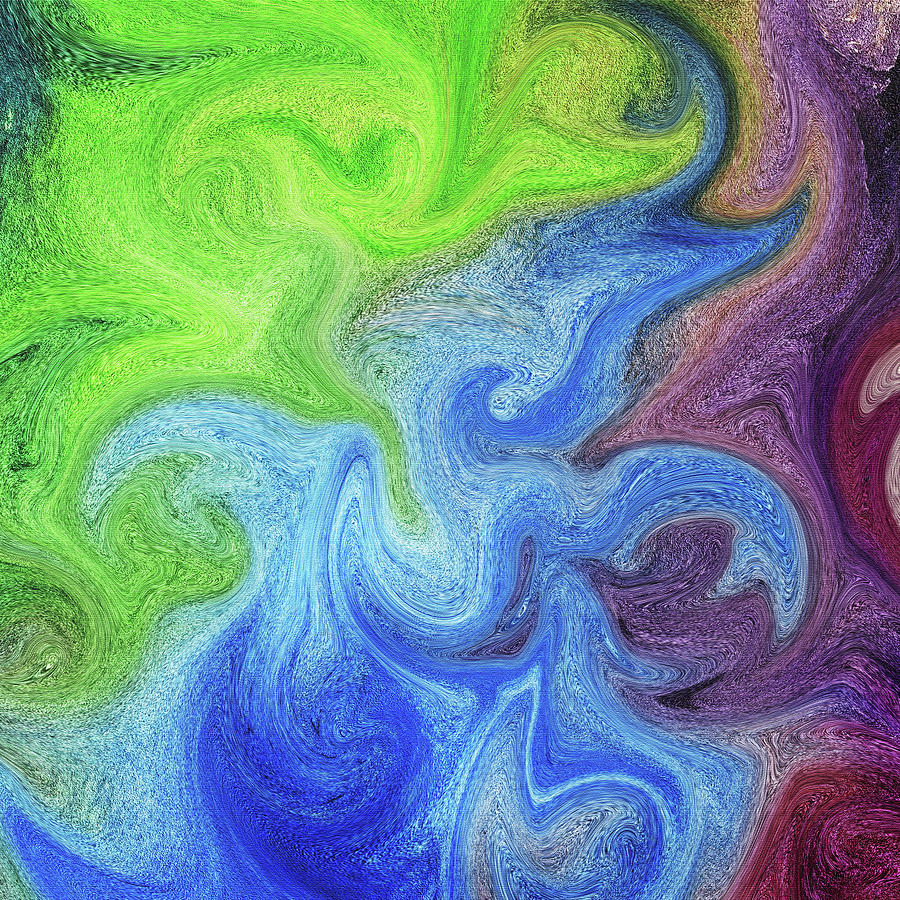 Watercolor Liquid Colorful Abstract Xi Painting