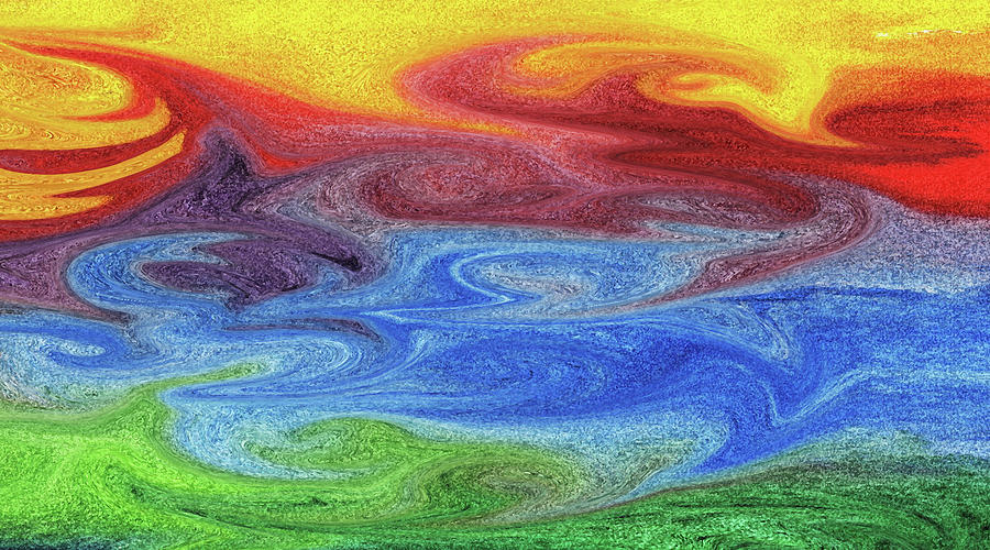 Watercolor Liquid Colorful Abstract IX Painting by Irina Sztukowski