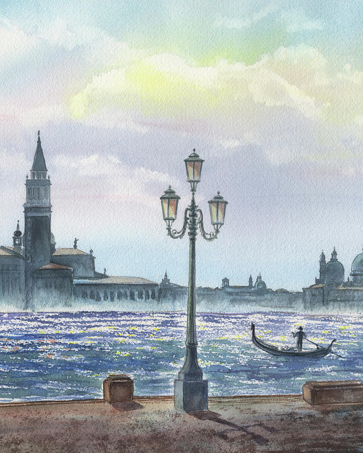 Watercolor Of Canal Grande Venice Italy Painting by Irina Sztukowski