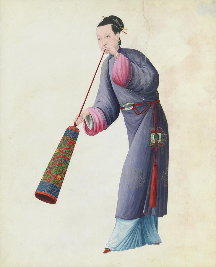 Watercolor of musician playing laba. Painting by Album