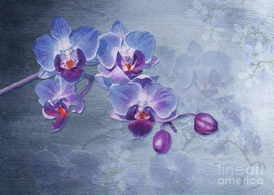 Watercolor Orchid Garden Digital Art by J Marielle