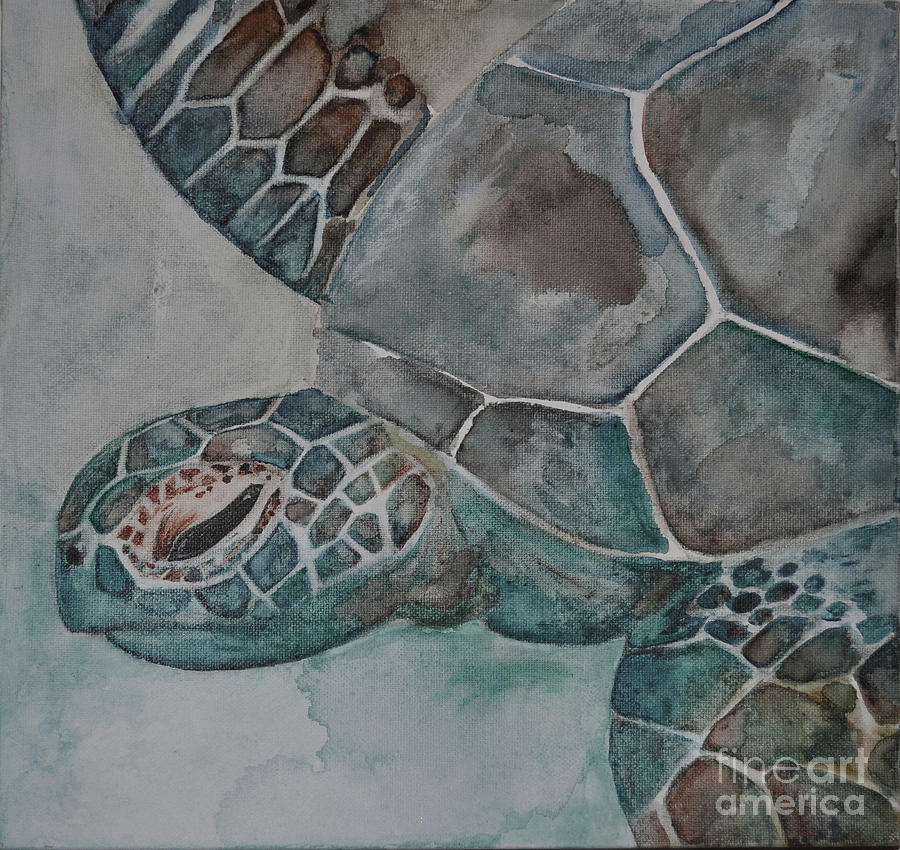 Watercolor sea turtle Painting by Beth Pruitt - Fine Art America