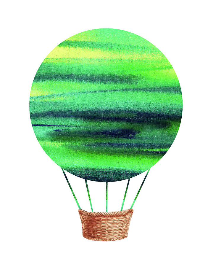 Watercolor Silhouette Hot Air Balloon VIII Painting by Irina Sztukowski